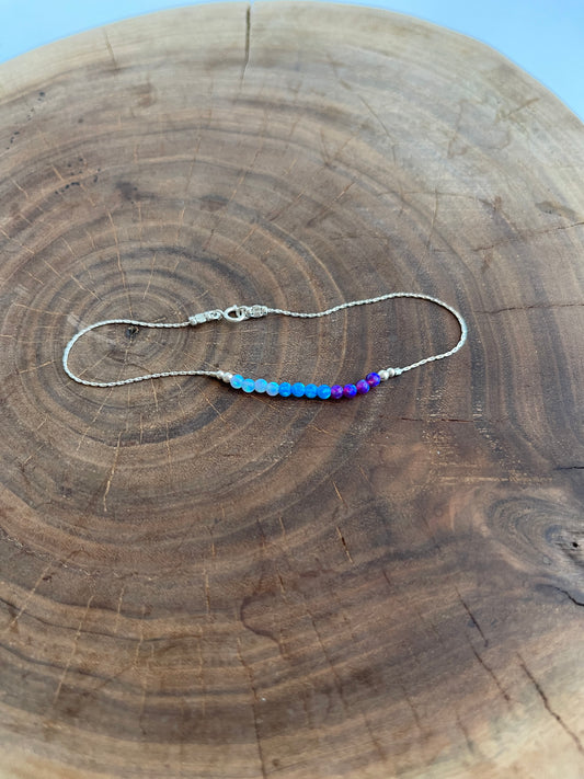 Blue Opal Bead Bracelet